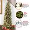 7.5 ft. Pre-Lit Carolina Pine Slim Artificial Christmas Tree with Flocked Pine Cones, Clear Lights